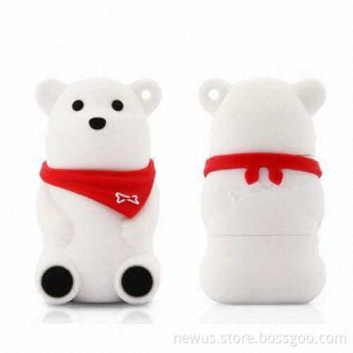 Christmas White Bear USB Flash Drive